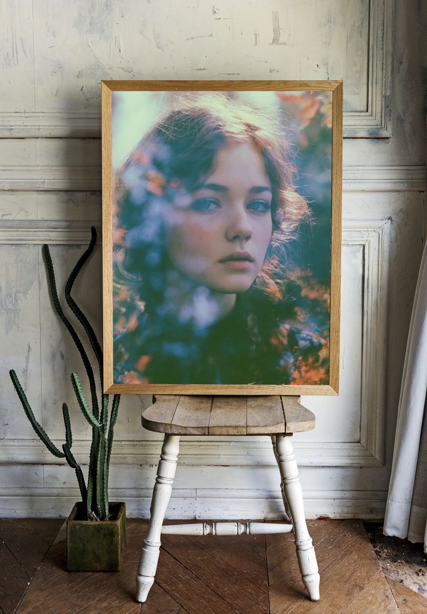Dreamy Floral Portrait Photography Poster. — room view 1