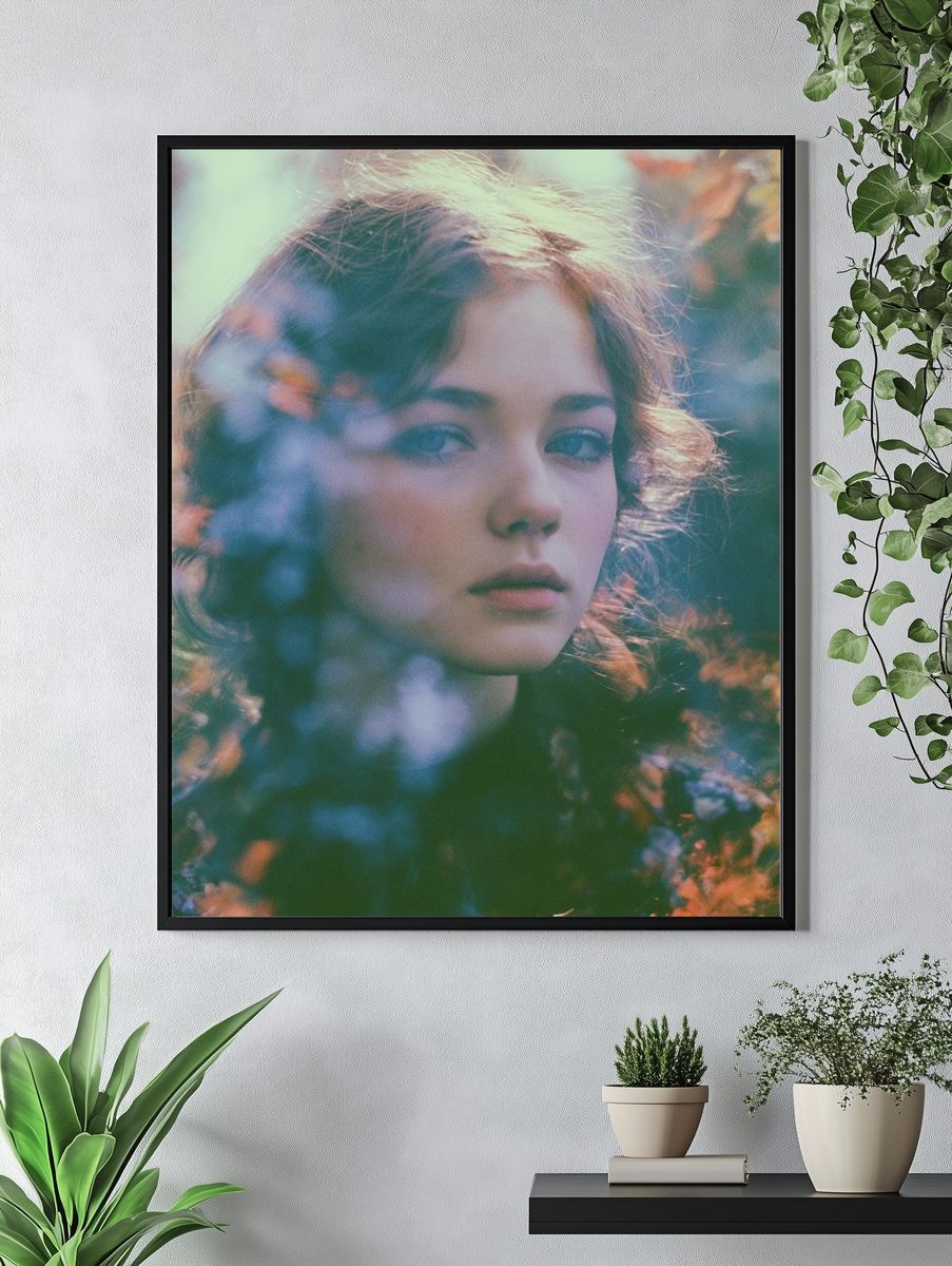 Dreamy Floral Portrait Photography Poster. — room view 4