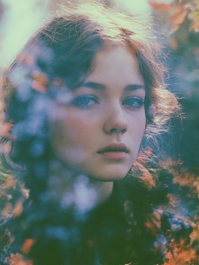 Dreamy Floral Portrait Photography Poster. poster