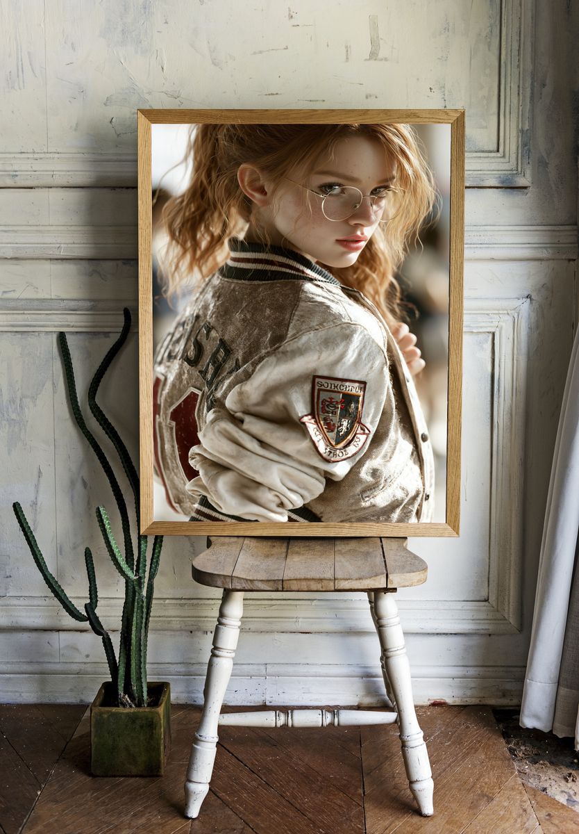 Red-Haired Portrait Photography Poster. room preview