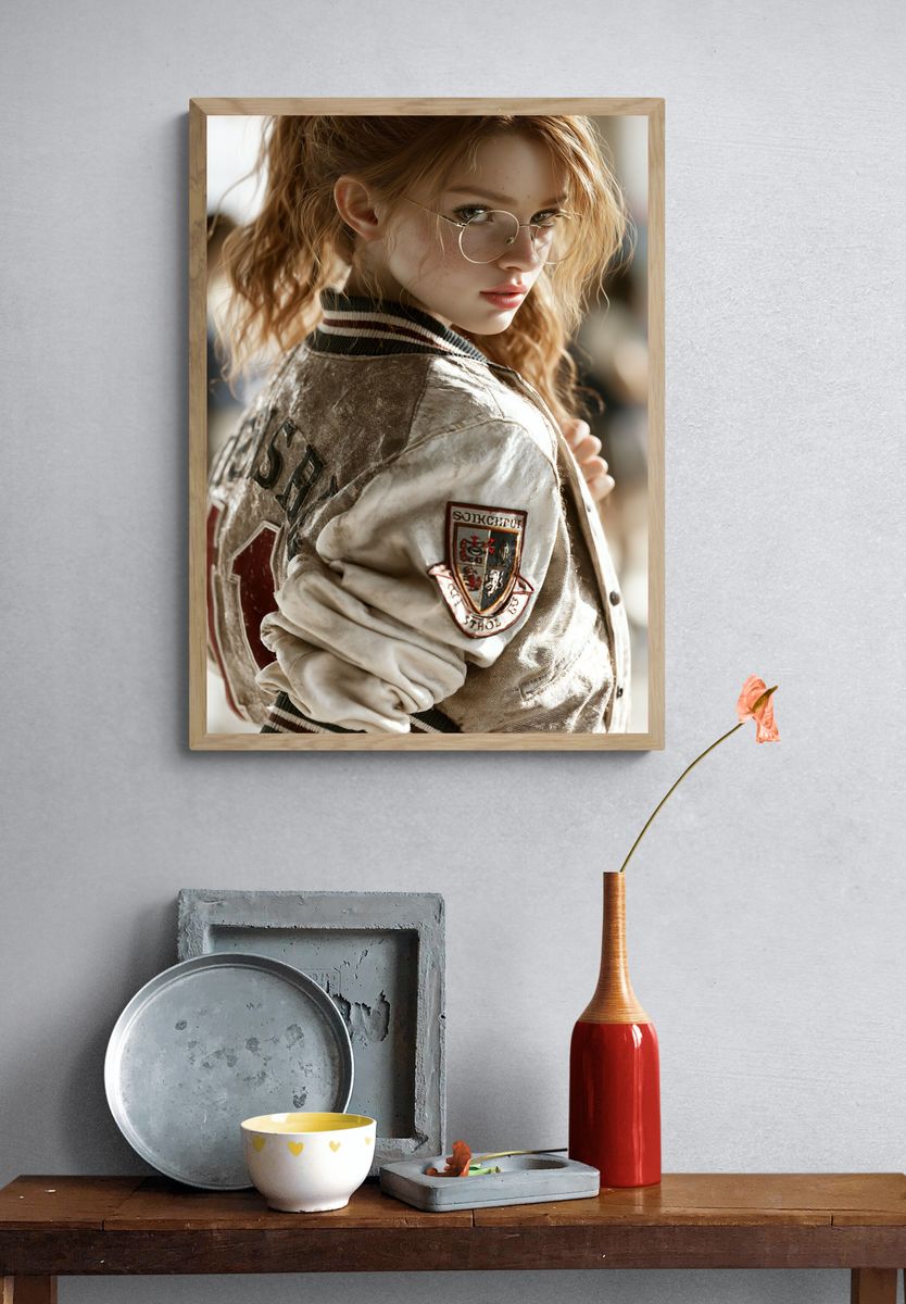 Red-Haired Portrait Photography Poster. — room view 3