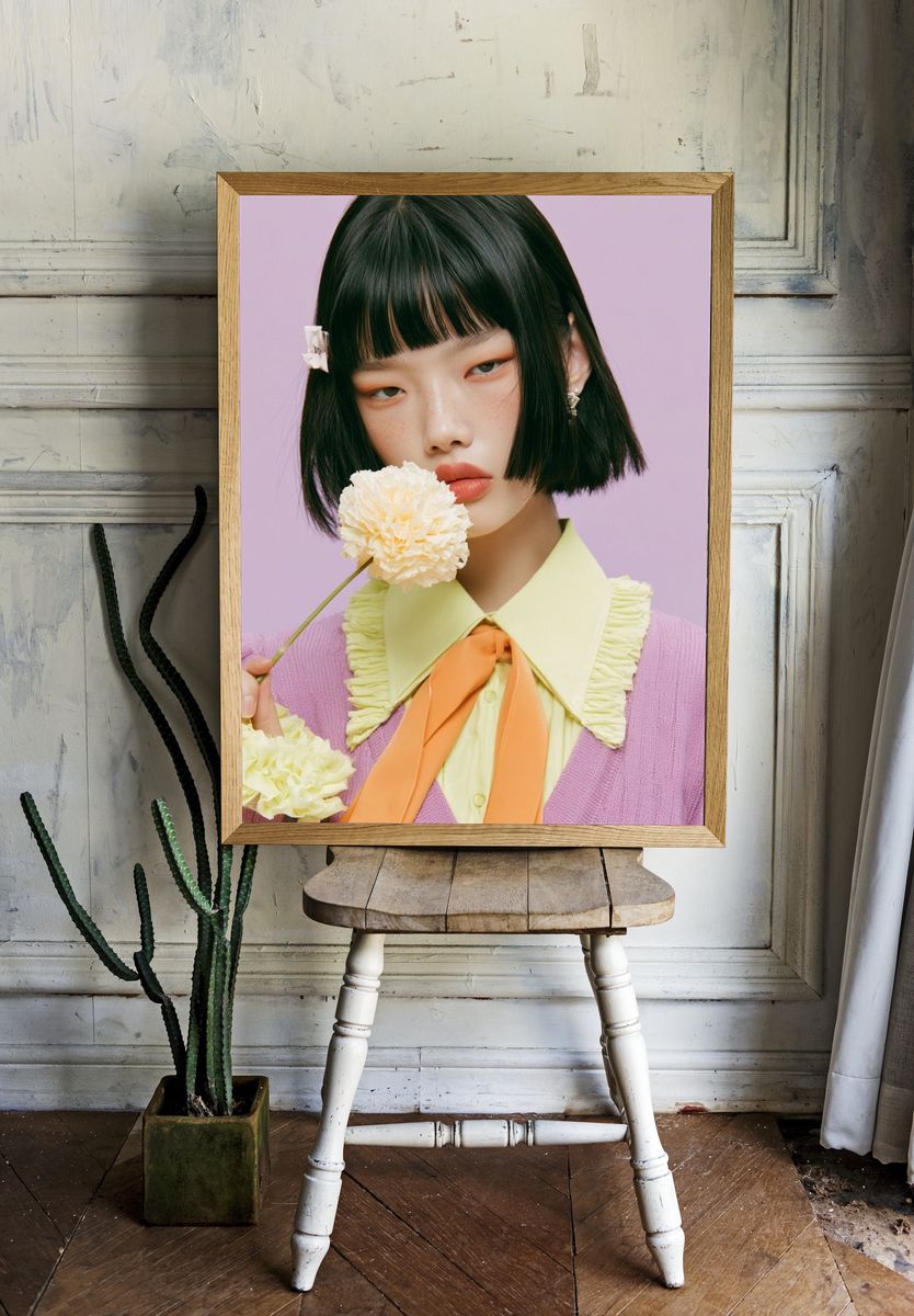 Pastel Fashion Portrait Poster. — room view 1