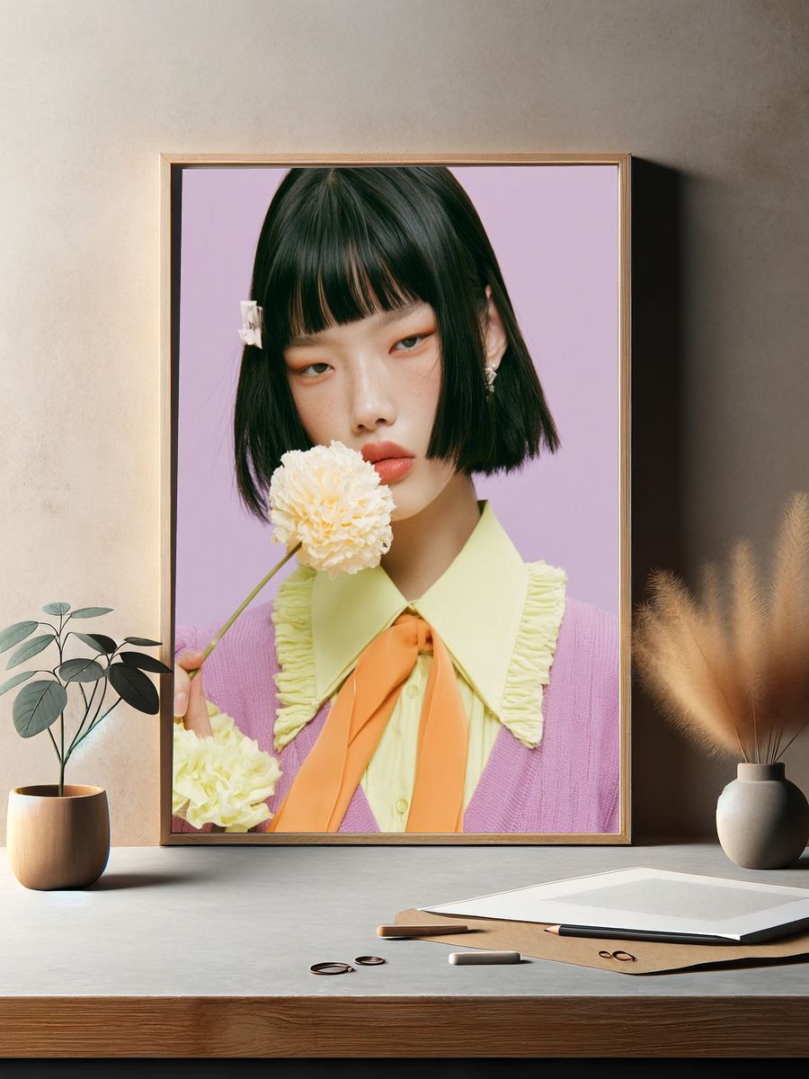 Pastel Fashion Portrait Poster. — room view 2
