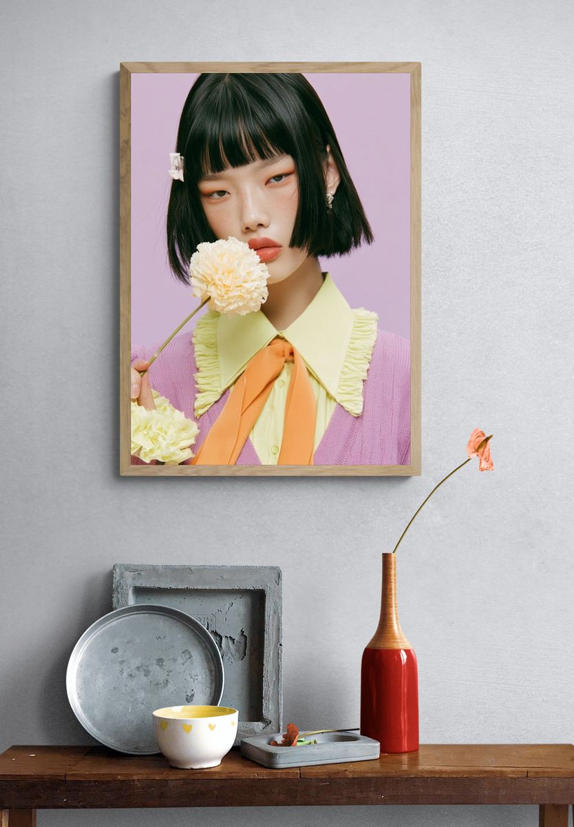 Pastel Fashion Portrait Poster. — room view 3