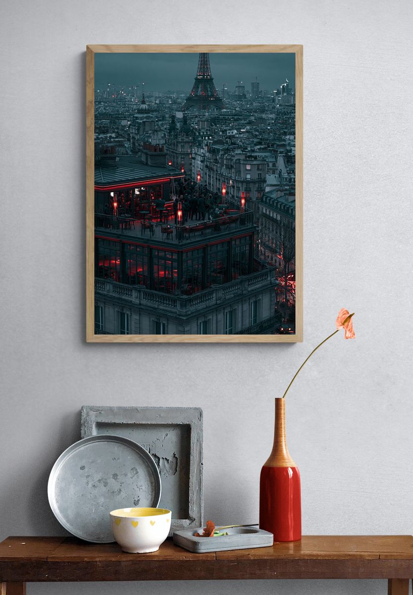 Eiffel Tower at Dusk Photography Poster. — room view 3