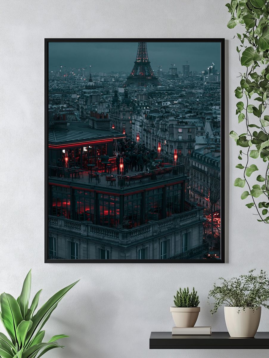 Eiffel Tower at Dusk Photography Poster. — room view 4