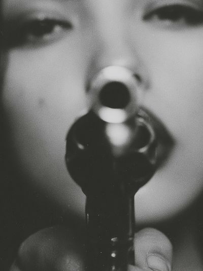 Surreal Face and Gun — Photography Print.