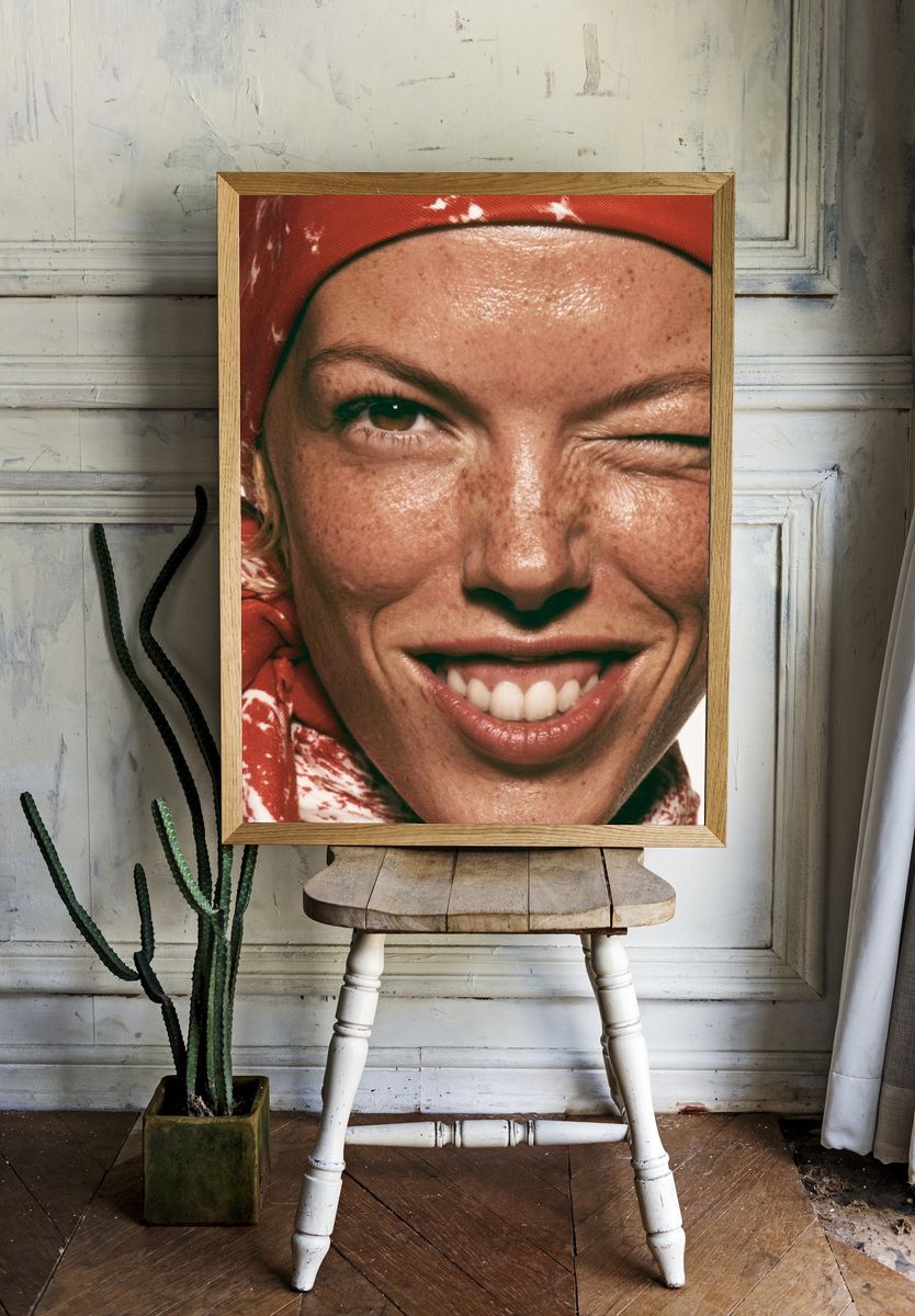 Winking Portrait Photography Poster. room preview