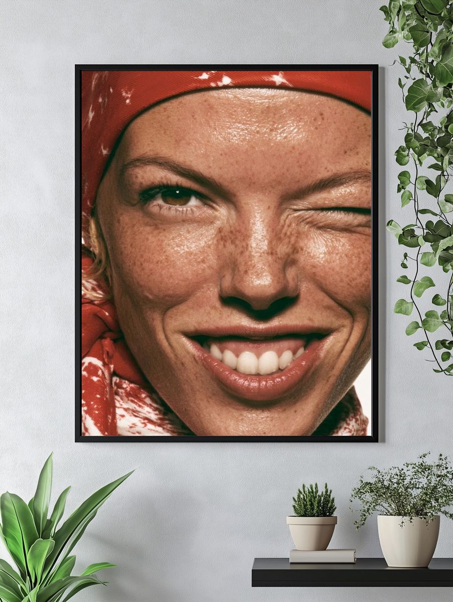 Winking Portrait Photography Poster. — room view 4