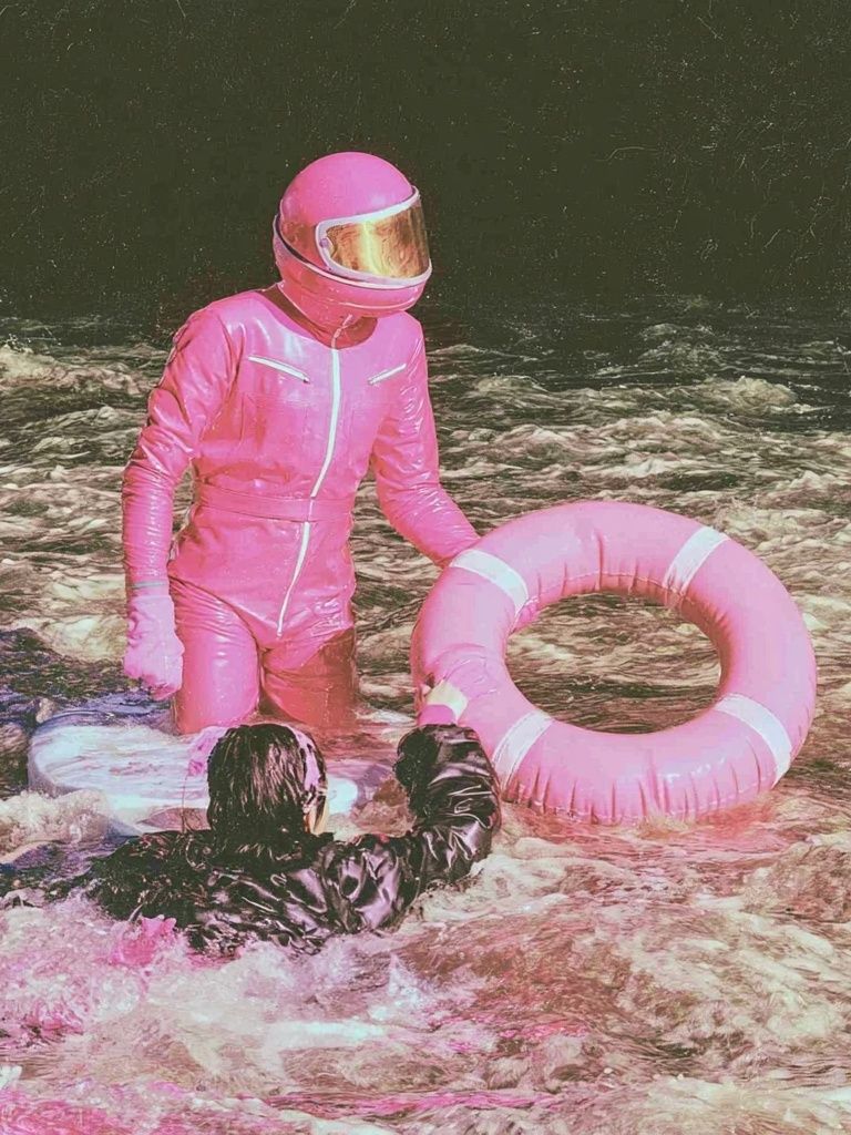 Pink Astronaut Rescue Photography Poster. poster — photography art