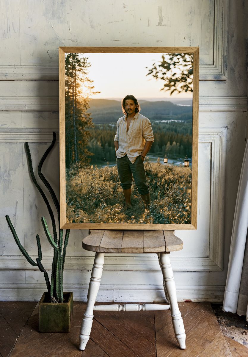 Sunlit Forest Portrait Photography Poster. — room view 1