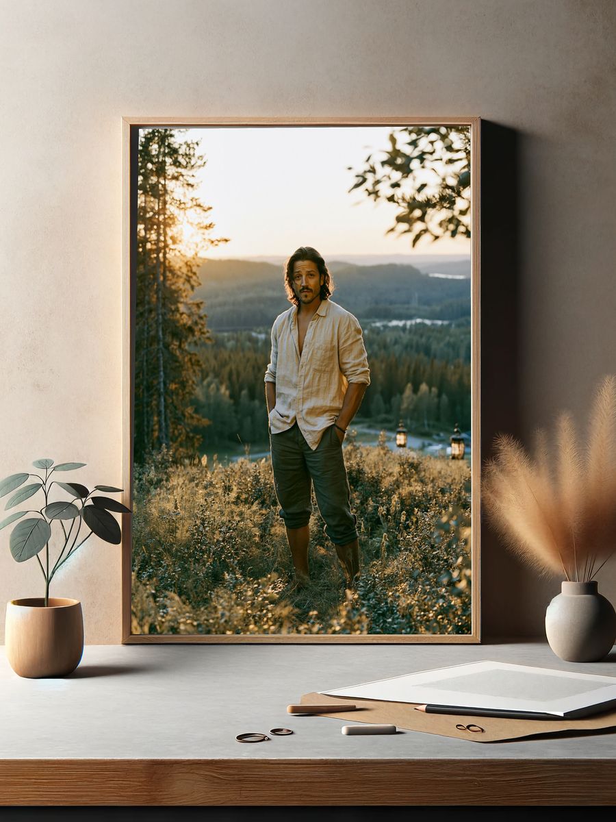 Sunlit Forest Portrait Photography Poster. — room view 2
