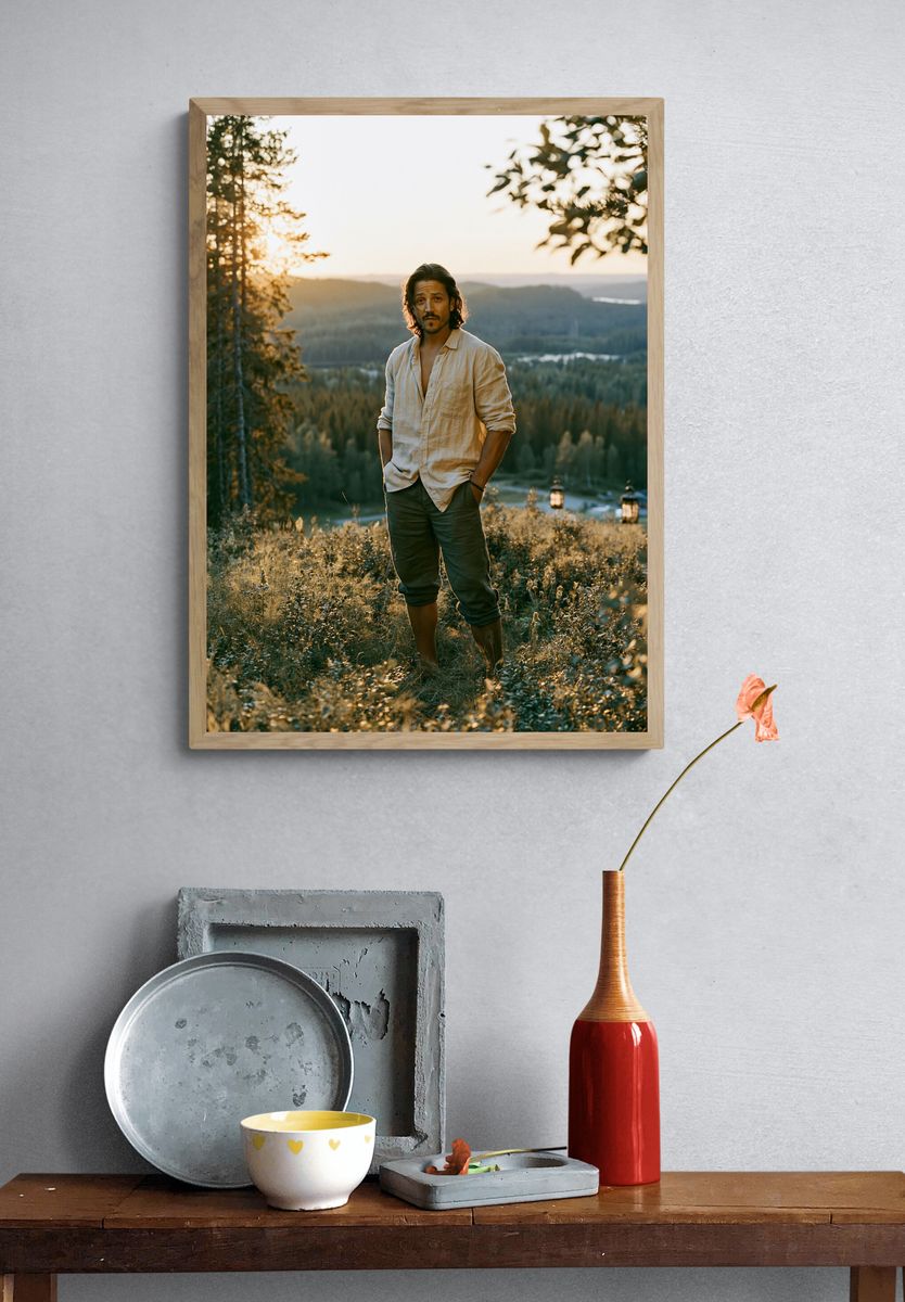 Sunlit Forest Portrait Photography Poster. — room view 3