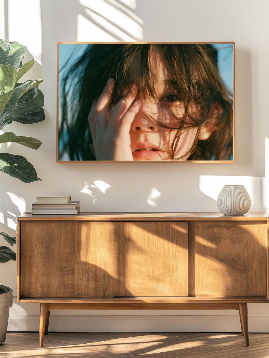 Windblown Portrait Photography Poster. — room view 3