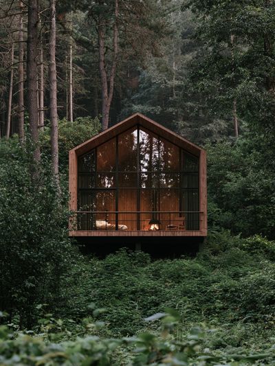 Forest Cabin Retreat Photography Poster. poster
