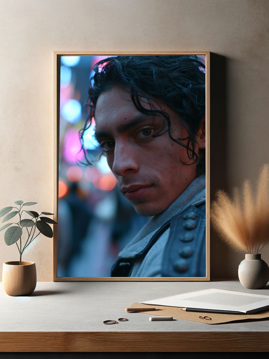 Neon Street Portrait Poster. — room view 2