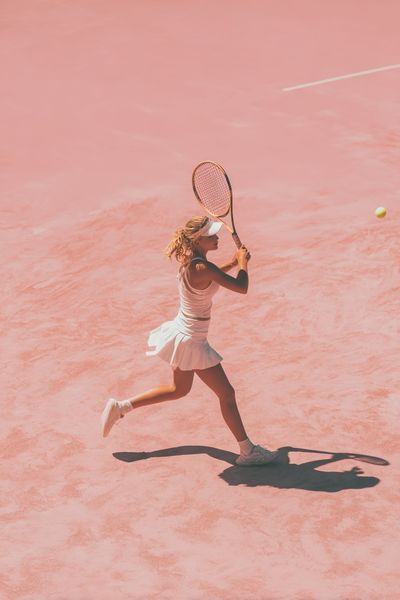 Pink Tennis Court Photography Poster.