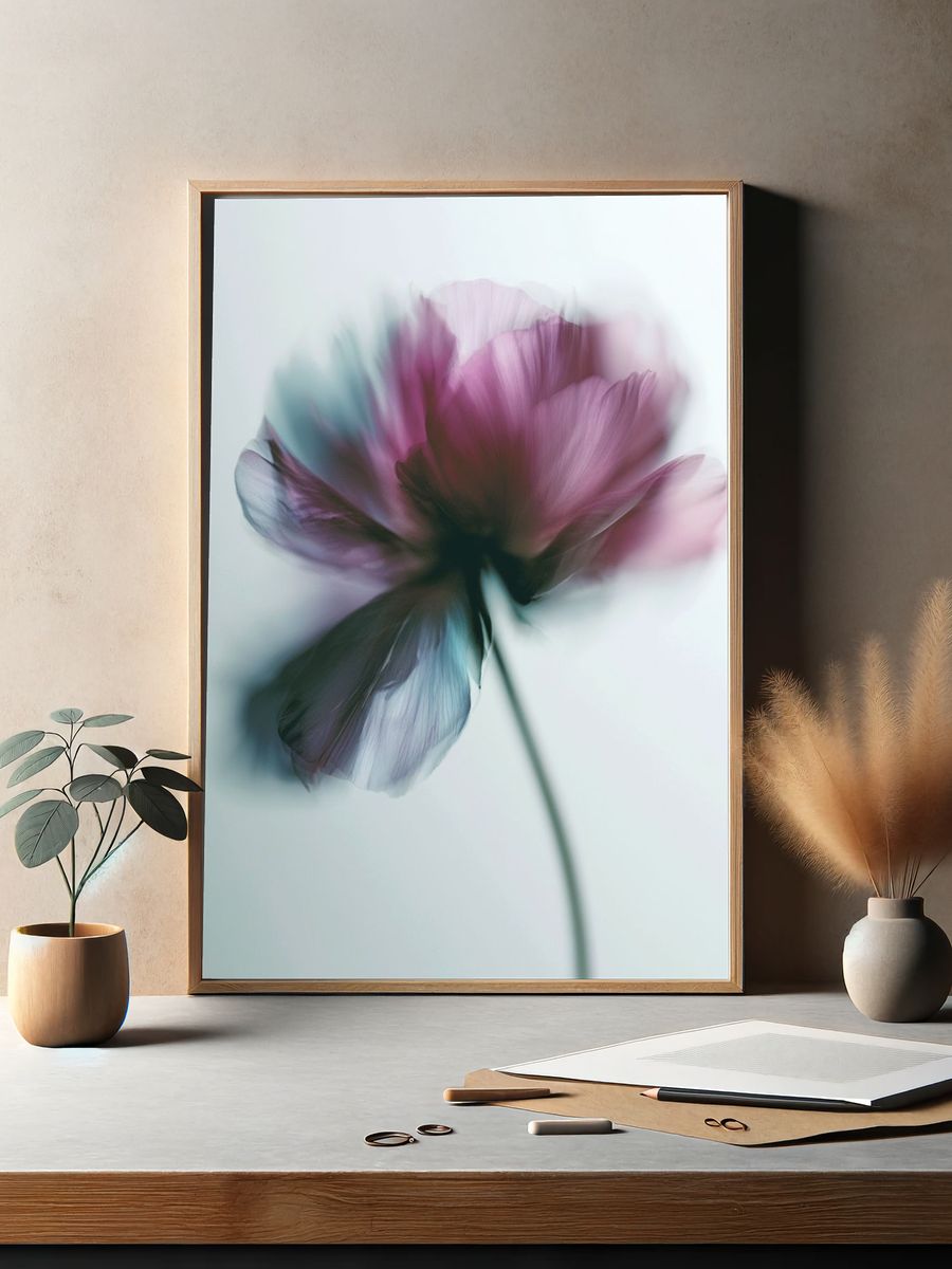 Blurred Flower Photography Poster. — room view 2