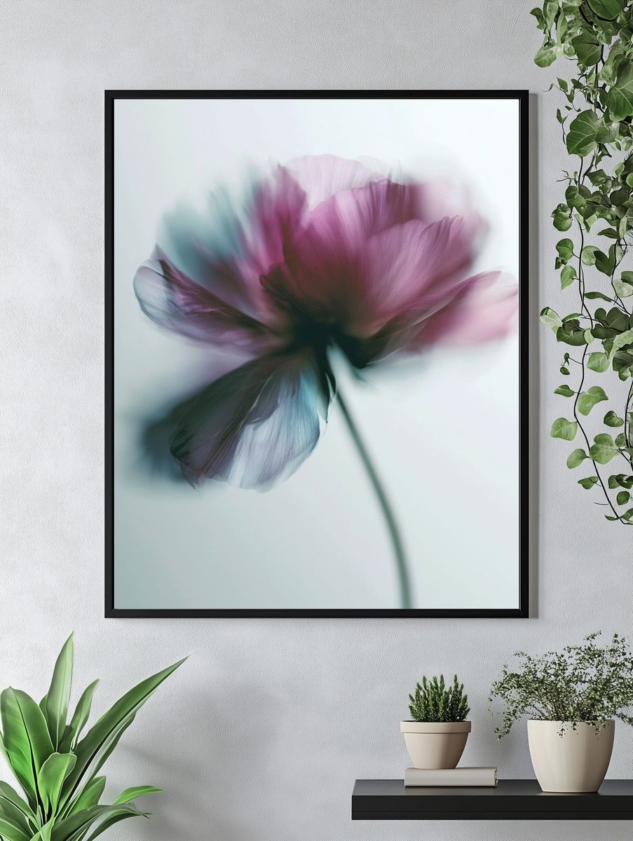Blurred Flower Photography Poster. — room view 4