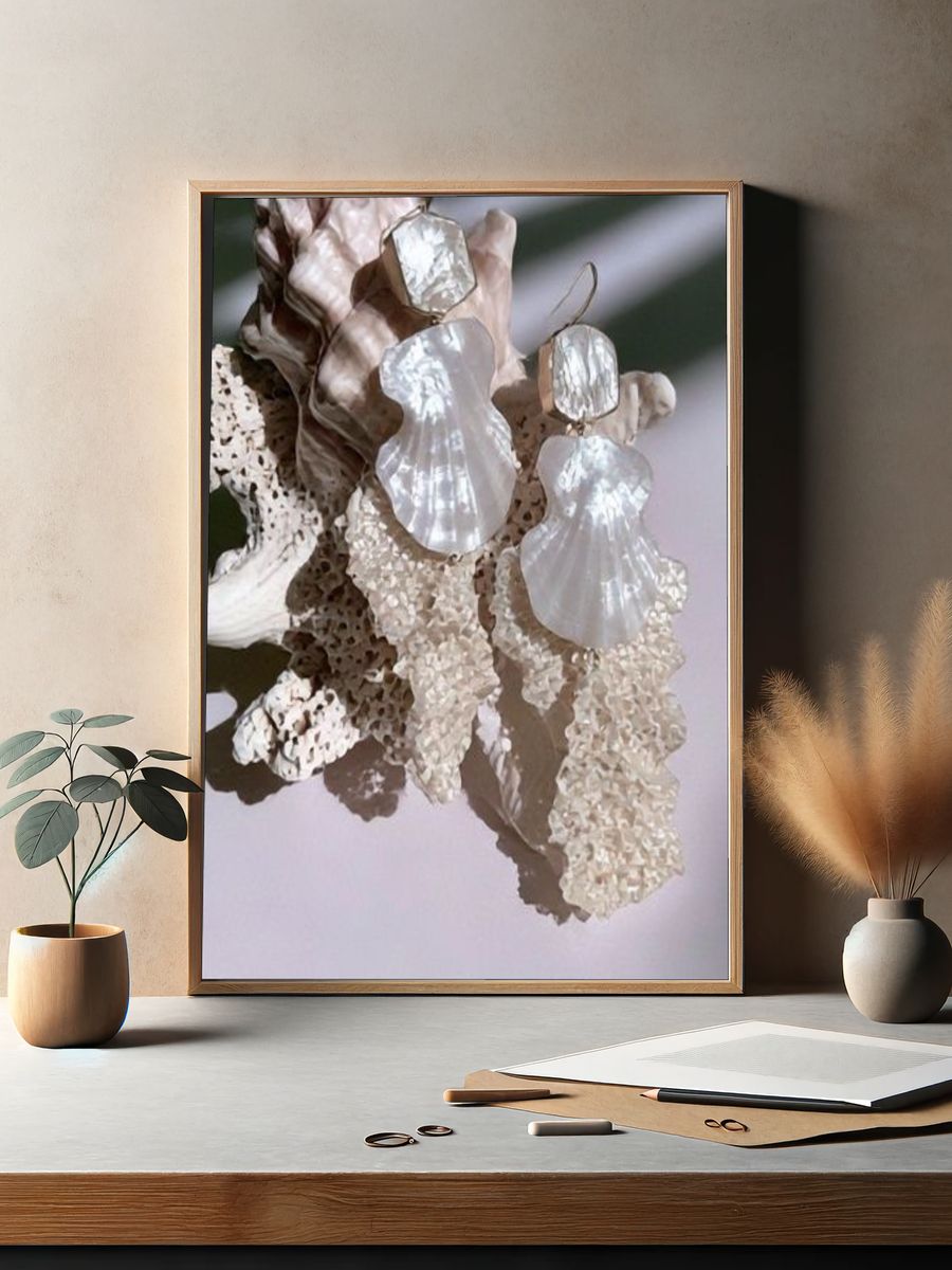Seashell Still Life Photography Poster. — room view 2