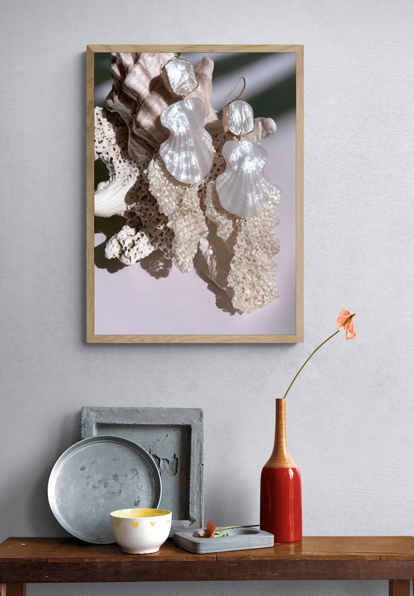 Seashell Still Life Photography Poster. — room view 3