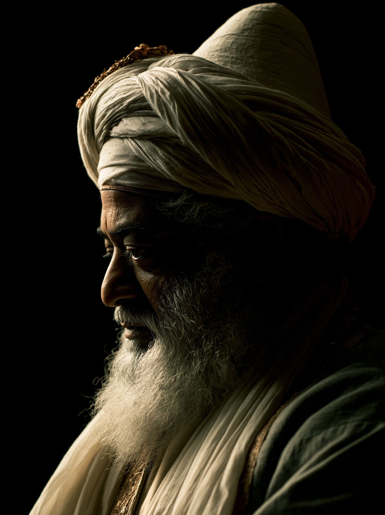 Turbaned Elder Portrait Print. poster detail