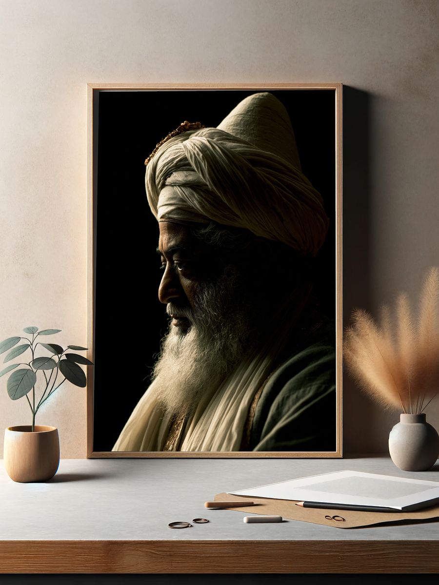 Turbaned Elder Portrait Print. — room view 2