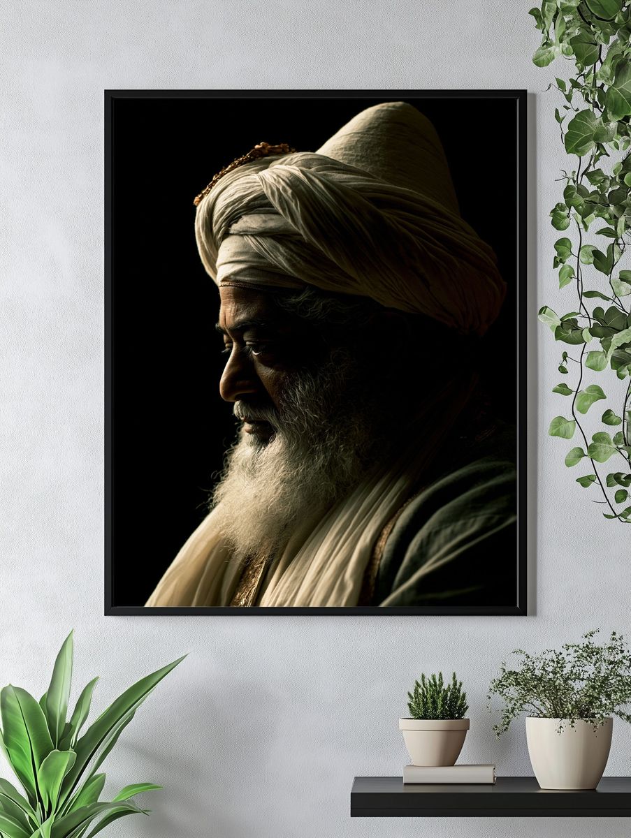 Turbaned Elder Portrait Print. — room view 4