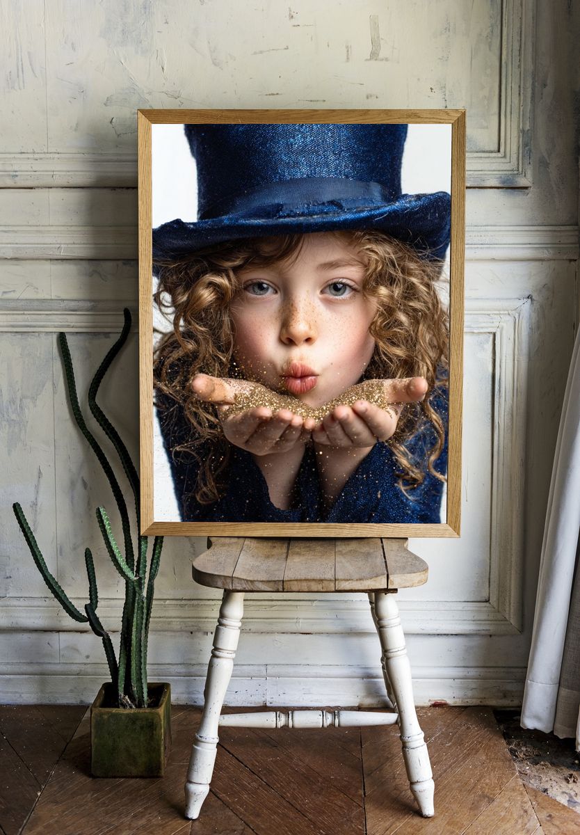 Sparkling Child Portrait Poster. — room view 1