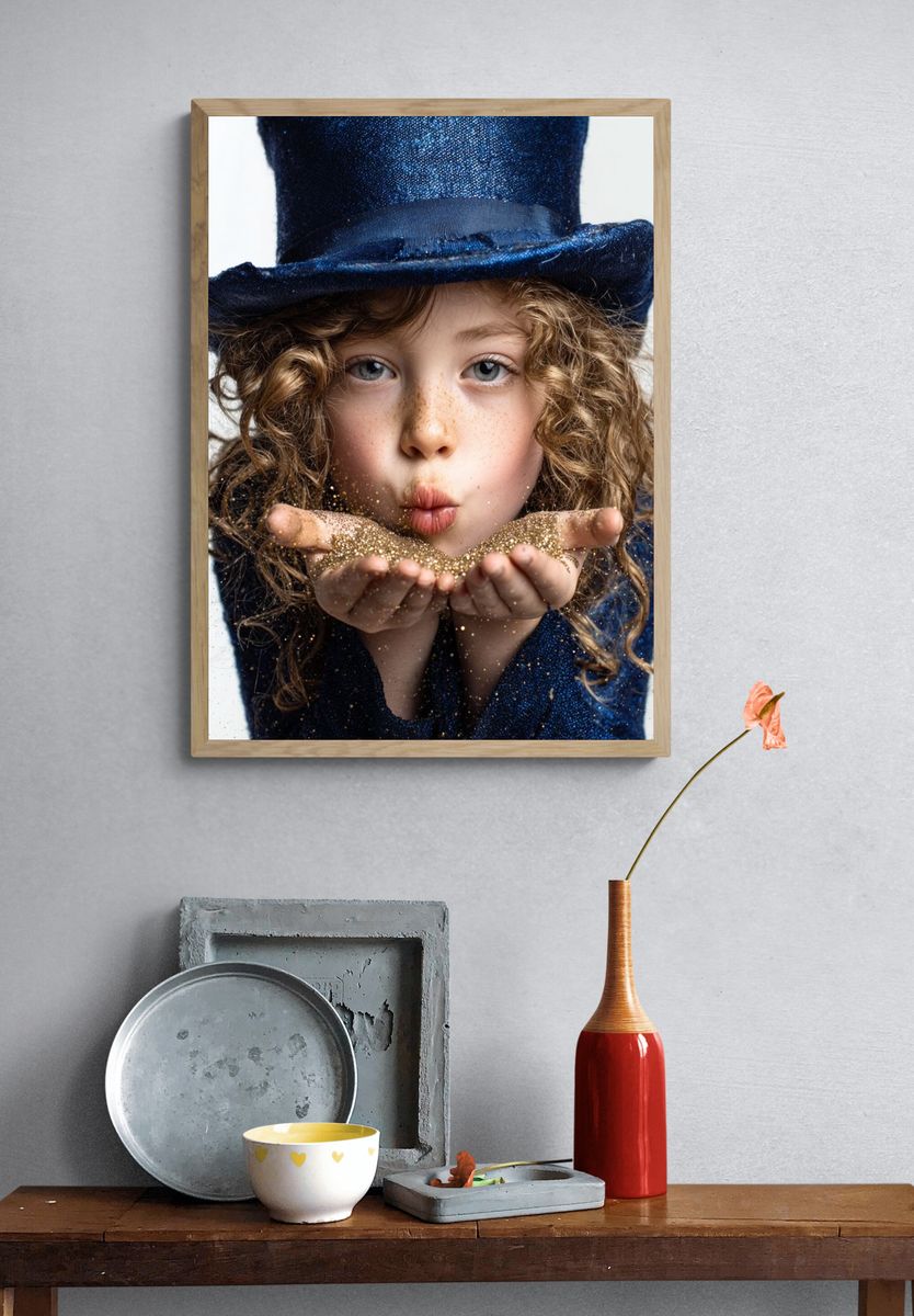 Sparkling Child Portrait Poster. — room view 3