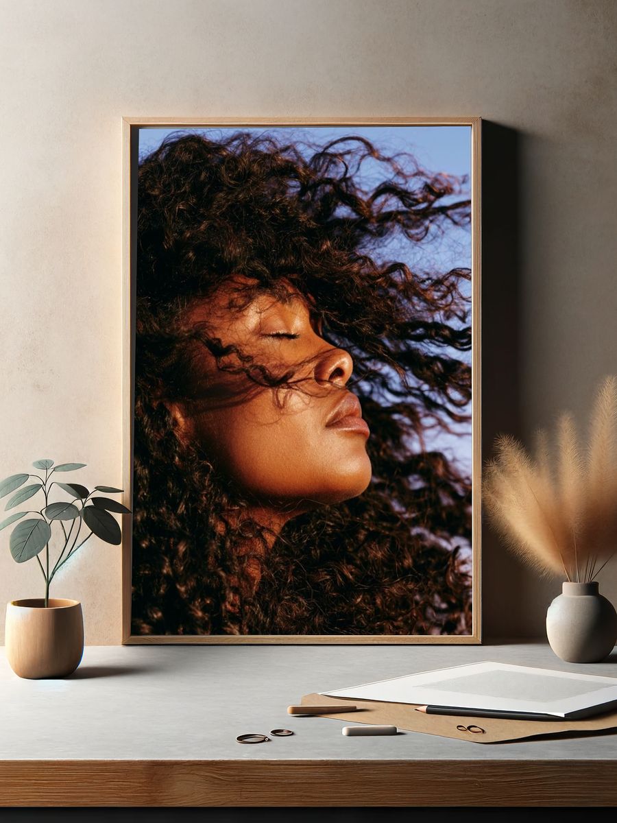 Windblown Portrait Photography Poster. — room view 2