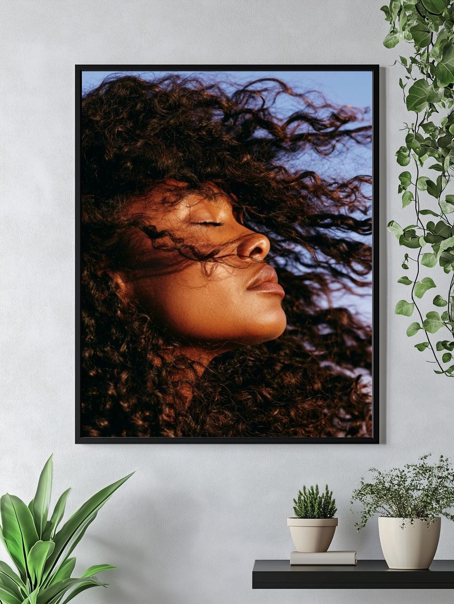 Windblown Portrait Photography Poster. — room view 4