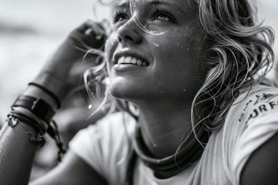 Surf Portrait Black-White Poster. poster print