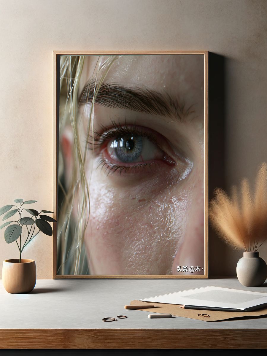 Intense Blue Eye Portrait Poster. — room view 2
