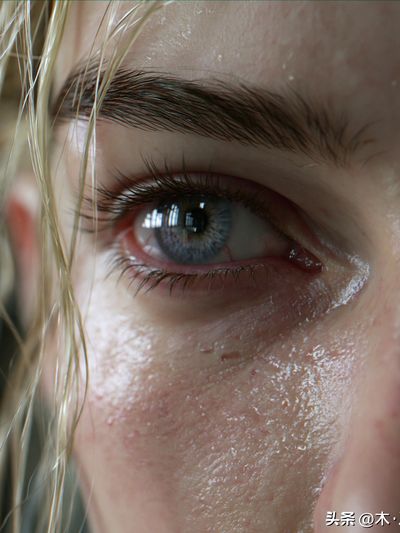 Intense Blue Eye Portrait Poster.