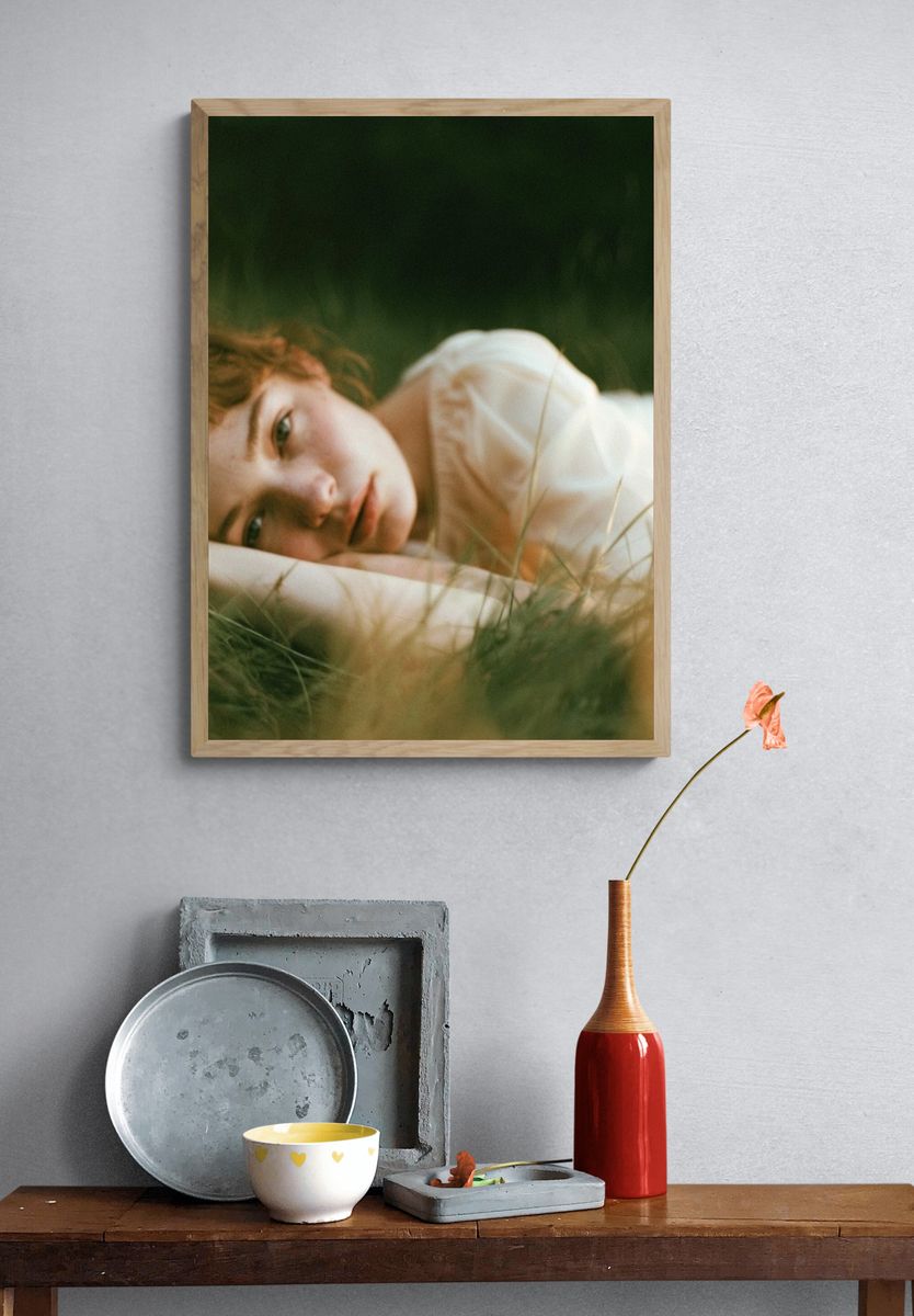 Dreamy Meadow Portrait Print. — room view 3
