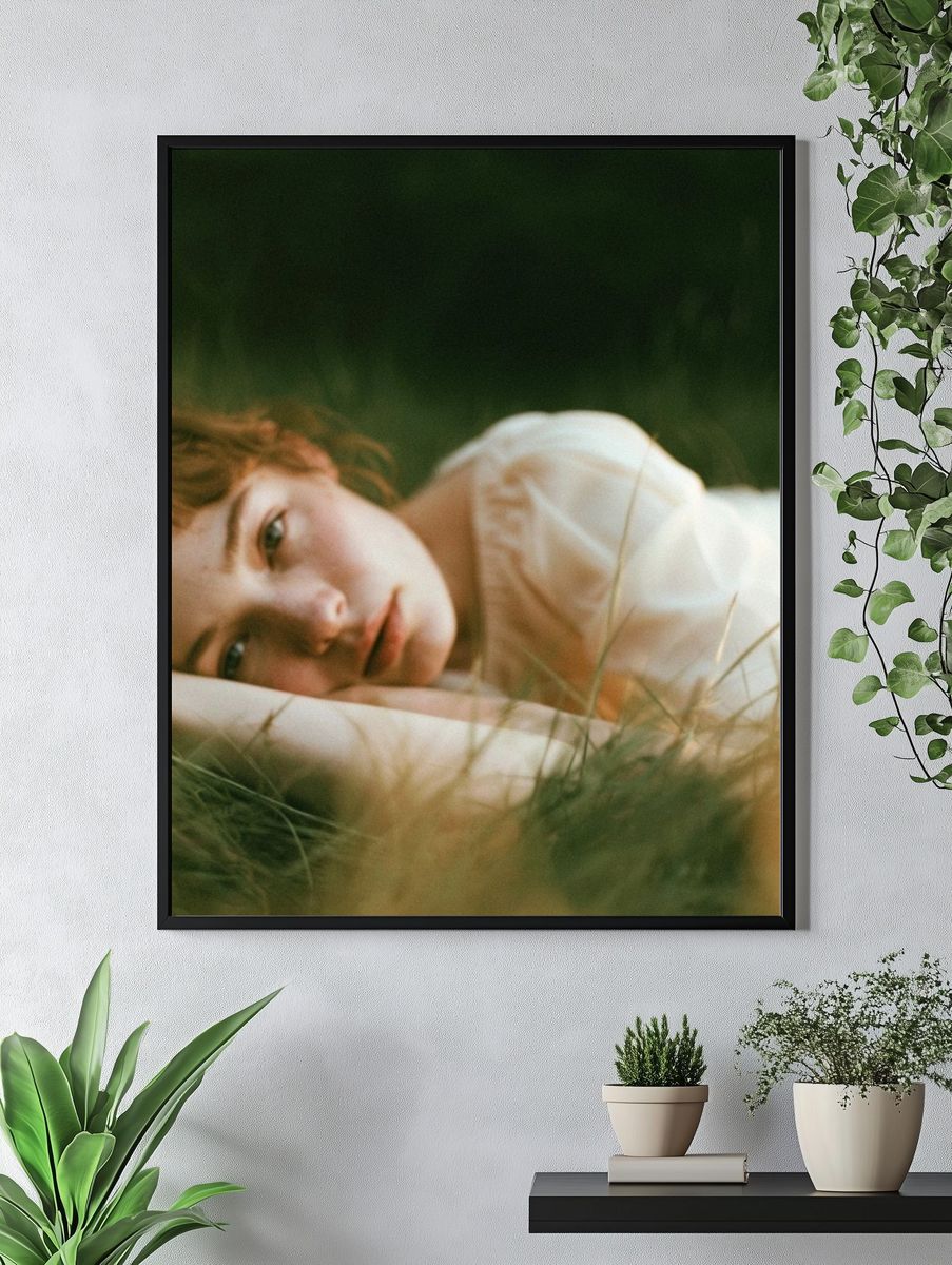 Dreamy Meadow Portrait Print. — room view 4