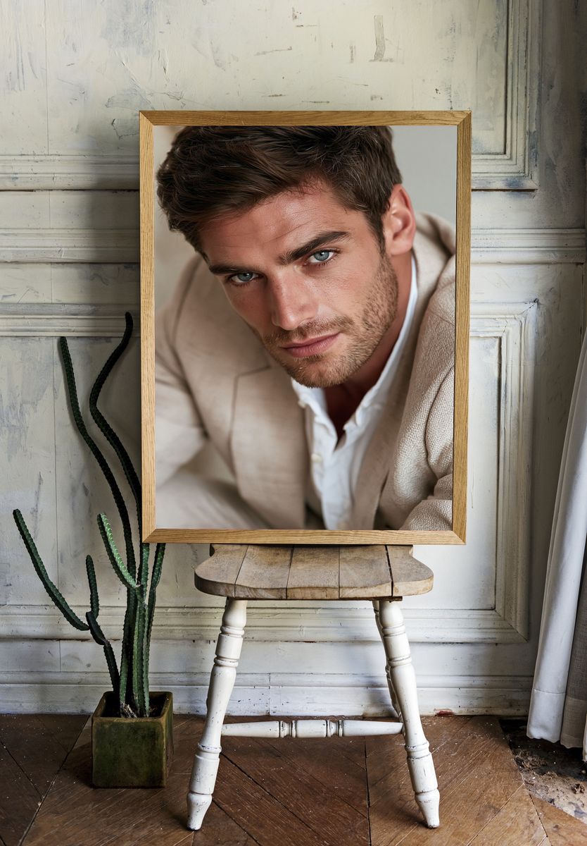 Elegant Male Portrait Photography Poster. room preview
