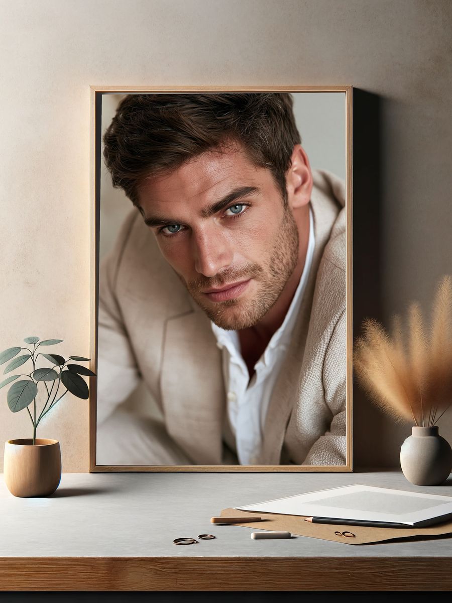 Elegant Male Portrait Photography Poster. — room view 2