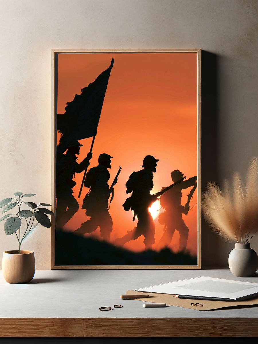 Soldiers at Sunset Photography Print. — room view 2