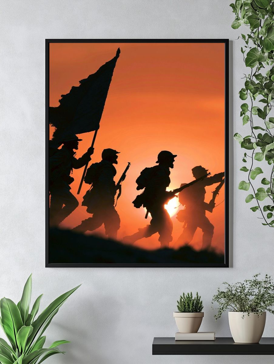 Soldiers at Sunset Photography Print. — room view 4