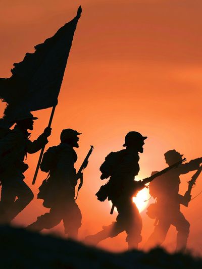 Soldiers at Sunset Photography Print.
