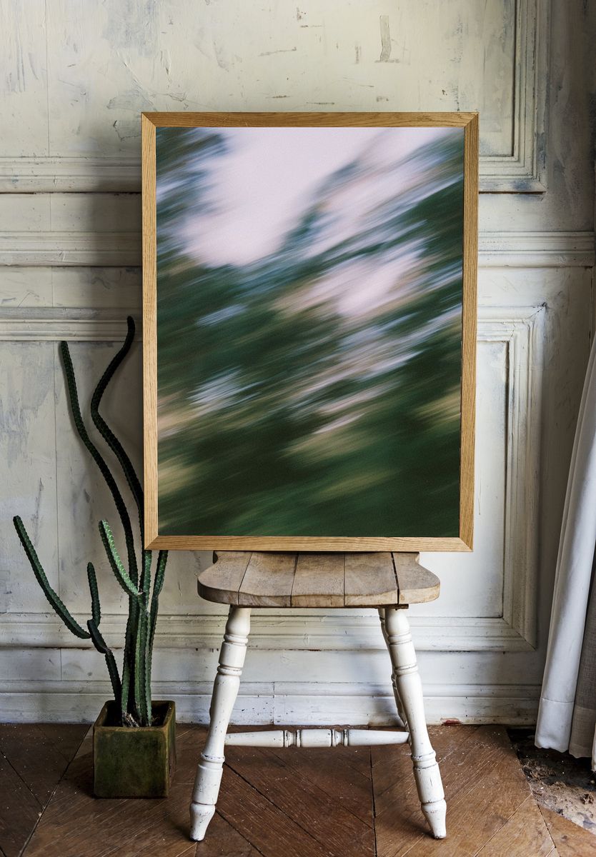 Blurred Forest Motion Photography Poster. room preview