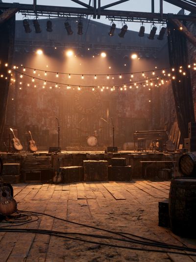 Rustic Stage Lights Photography Poster. poster