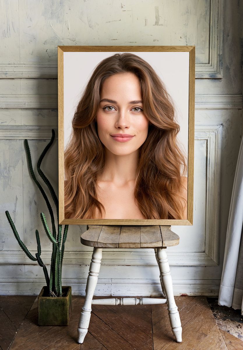 Elegant Woman Portrait Print. room preview