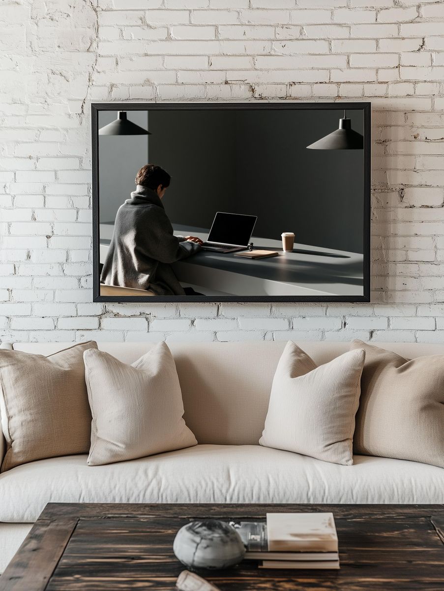 Quiet Workspace Photography Poster. — room view 1