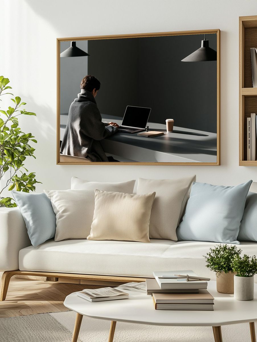 Quiet Workspace Photography Poster. — room view 2