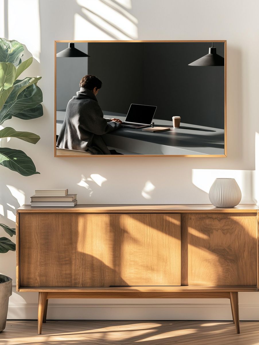 Quiet Workspace Photography Poster. — room view 3