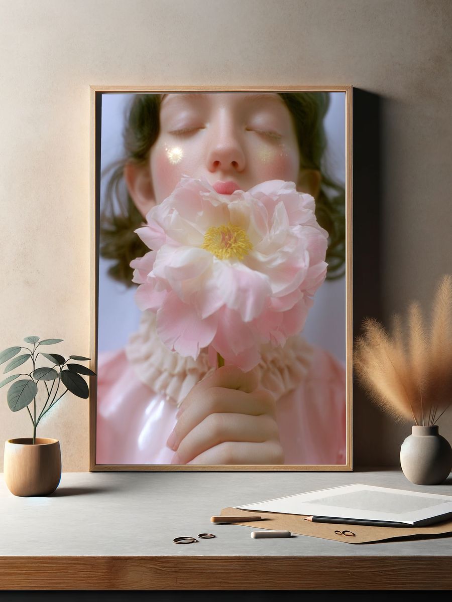 Dreamy Floral Portrait Print. — room view 2