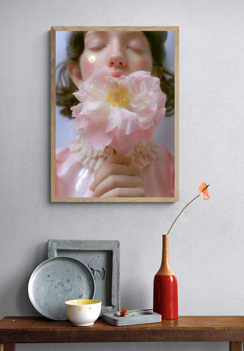 Dreamy Floral Portrait Print. — room view 3